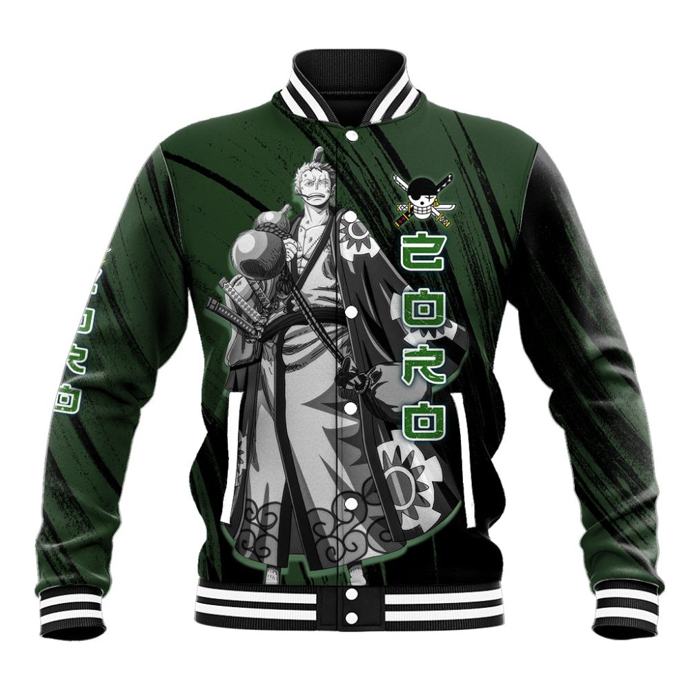 Wano Zoronoa Zoro - One Piece Baseball Jacket Anime Style Ts04