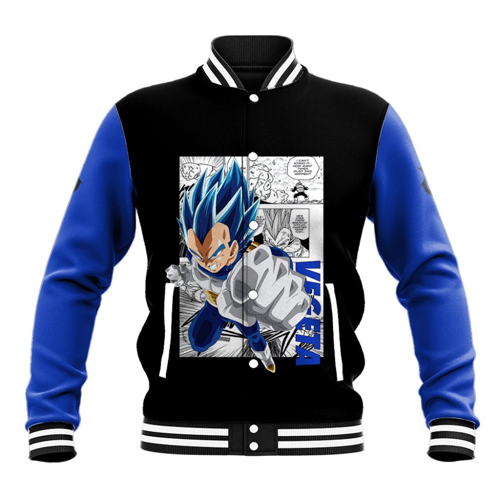 Vegeta Blue - Anime Manga Baseball Jacket Ts04
