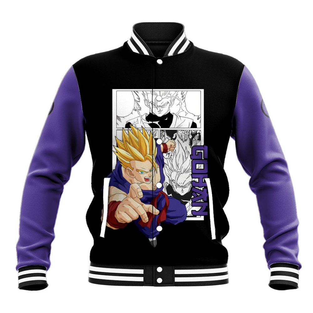 Gohan Adult Ssj2 Baseball Jacket Dragon Ball Anime Mix Manga Ts04