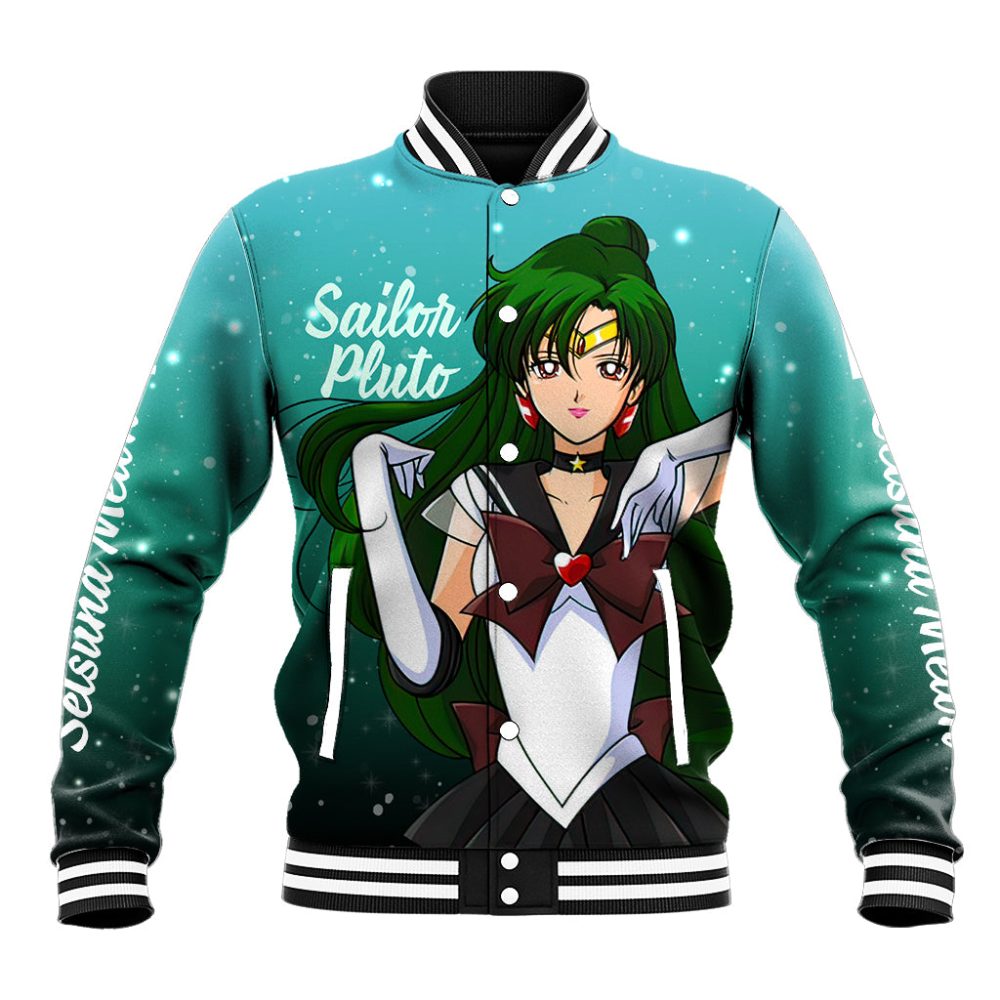 Sailor Pluto Setsuna Meioh Baseball Jacket Sailor Moon Ts04