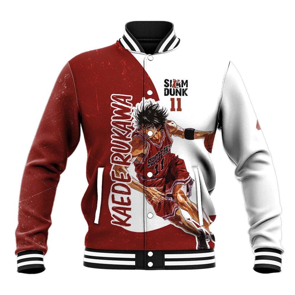 Kaede Rukawa - Slam Dunk - Number 11 Baseball Jacket Anime Mix Manga Style Ts04