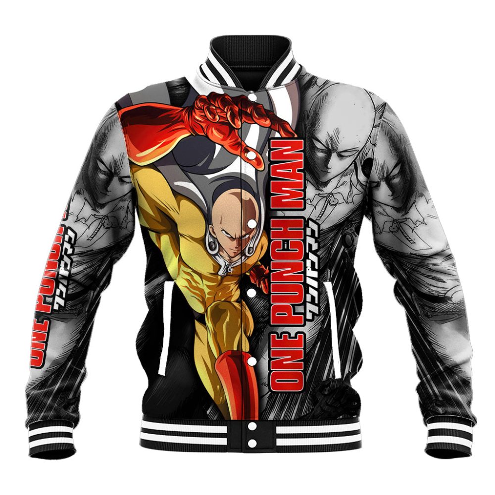 Saitama - One Punch Man Baseball Jacket Anime Mix Manga Style Ts04