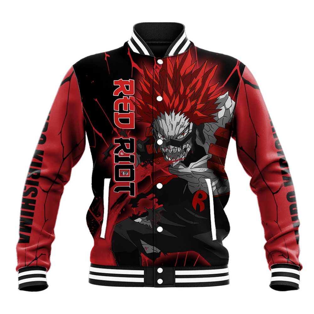 Eijirou Kirishima Red Riot Baseball Jacket Ts04
