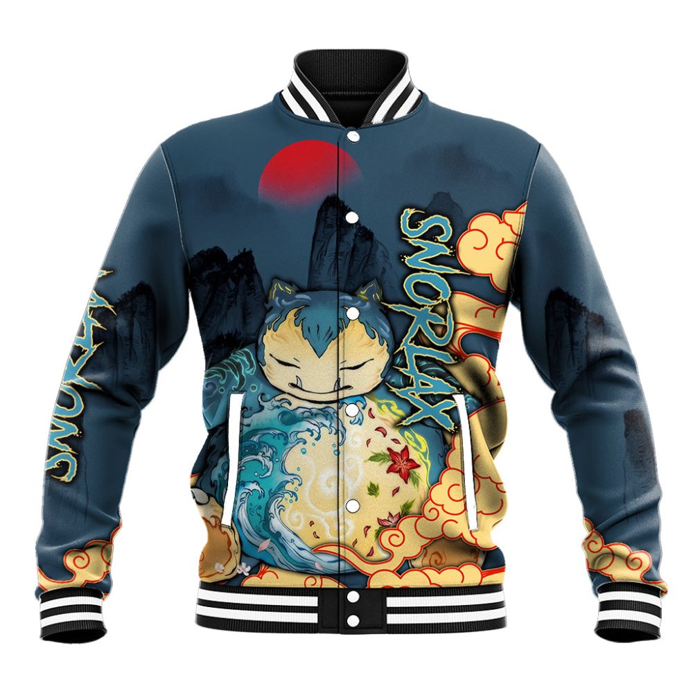 Snorlax - Pokemon Baseball Jacket Anime Japan Art Style Ts04