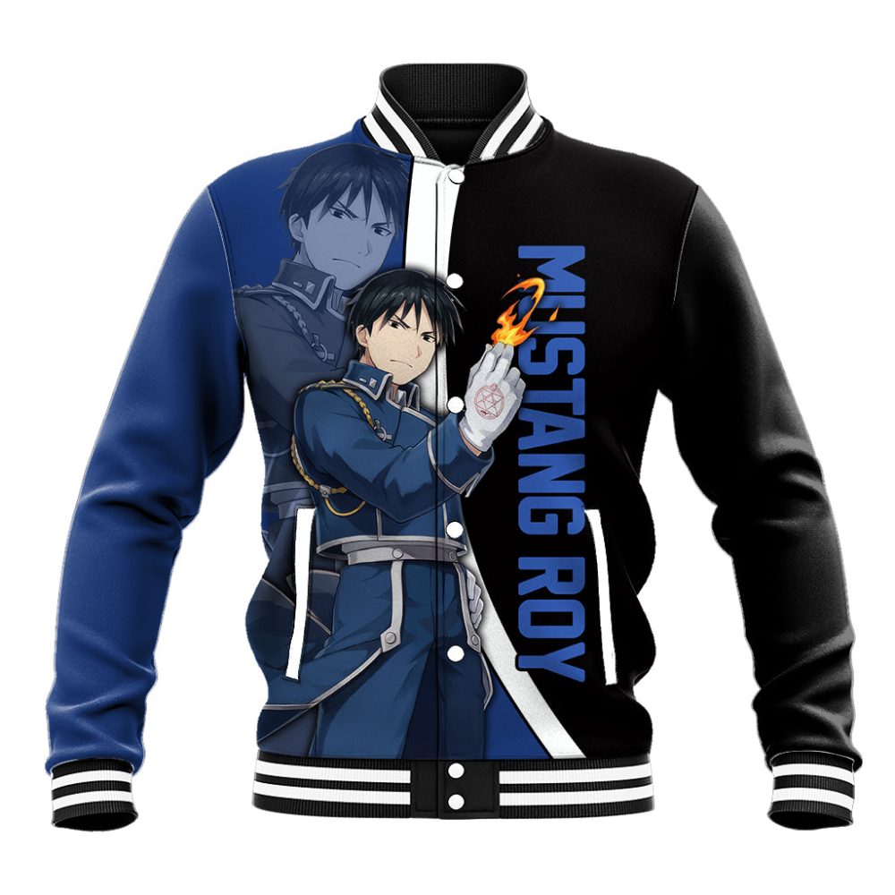 Mustang Roy - Fullmetal Alchemist Baseball Jacket Anime Style Ts04