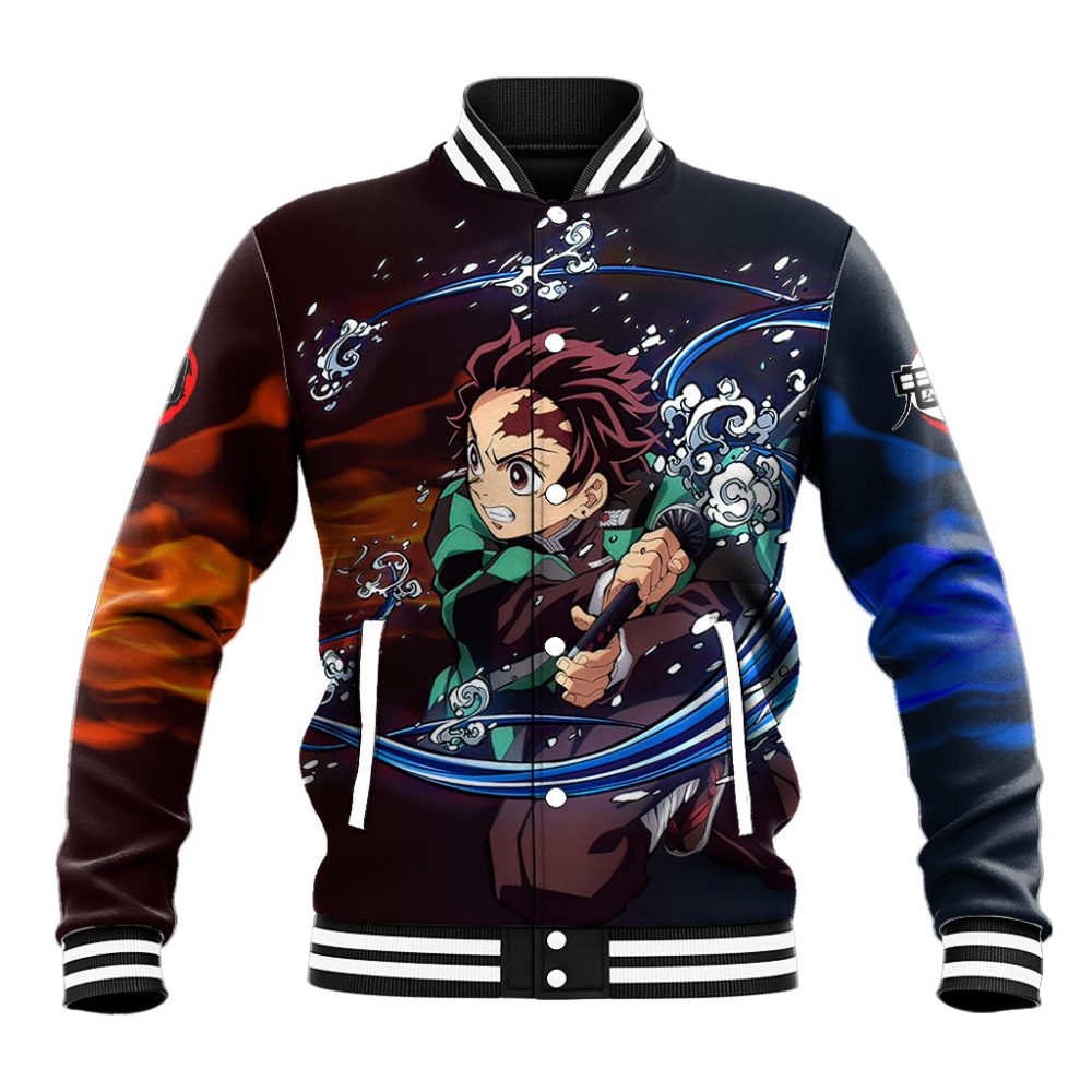 Tanjiro Water And Sun Breathing Demon Slayer Baseball Jacket Anime Style Ts04