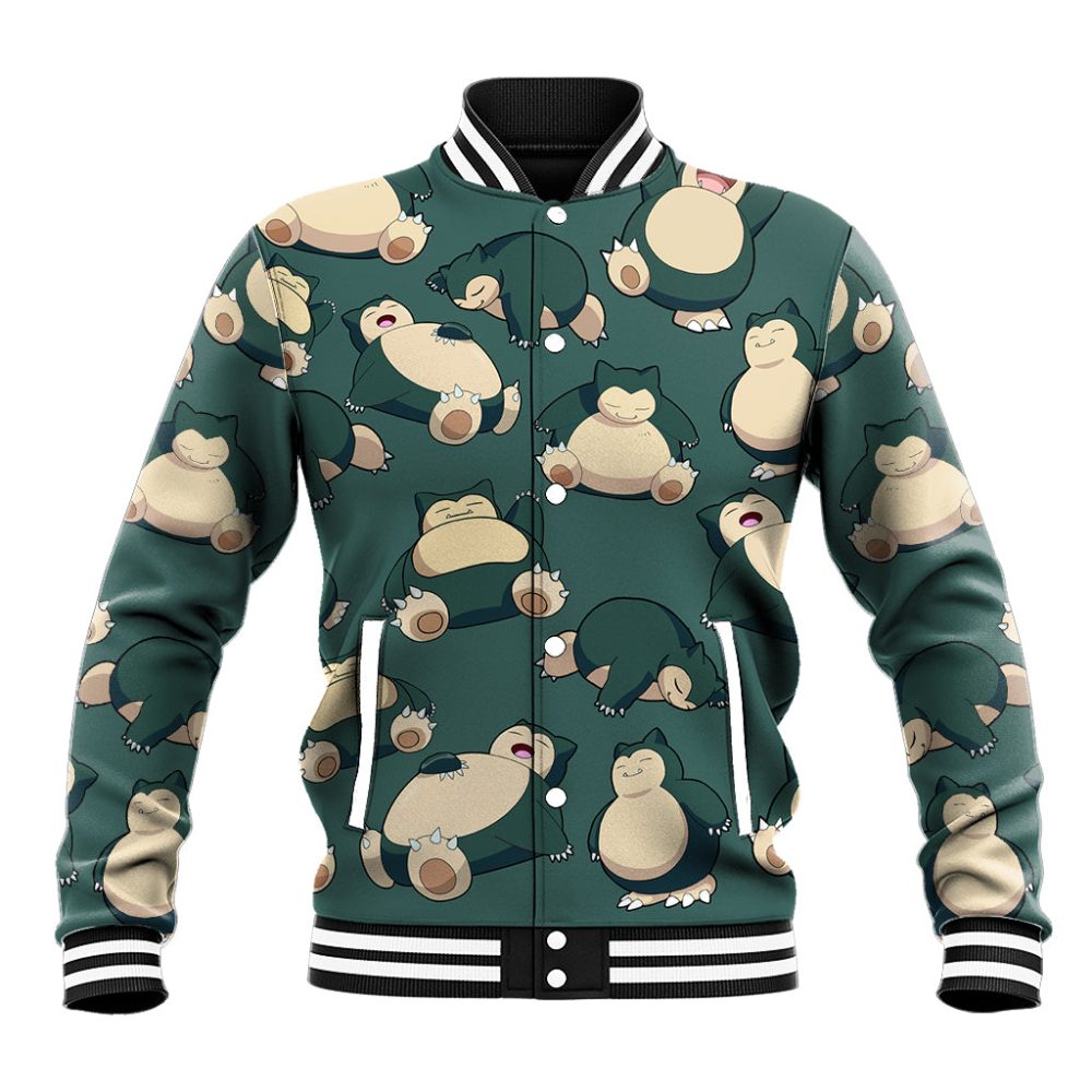 Snorlax Pattern Style Baseball Jacket Ts04