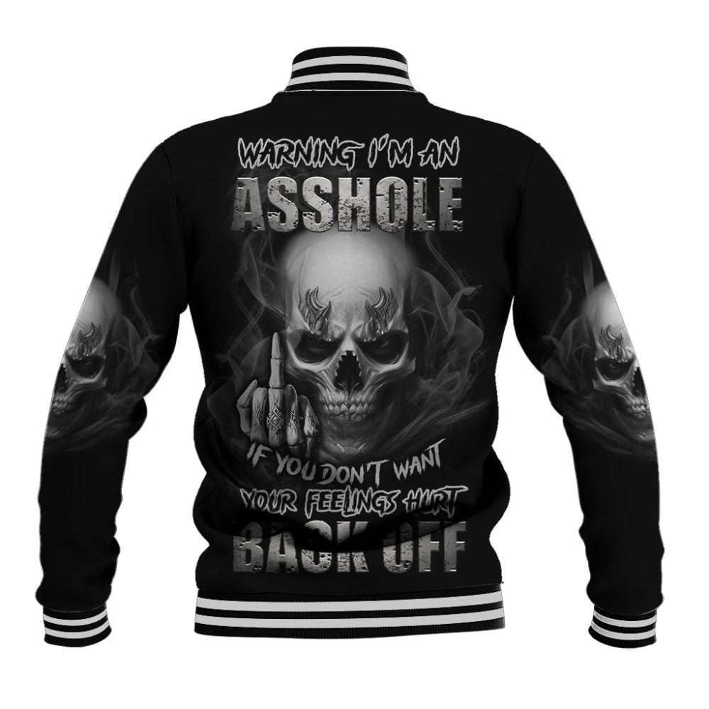 Warning I'M An A Mad Skull Baseball Jacket Ts04