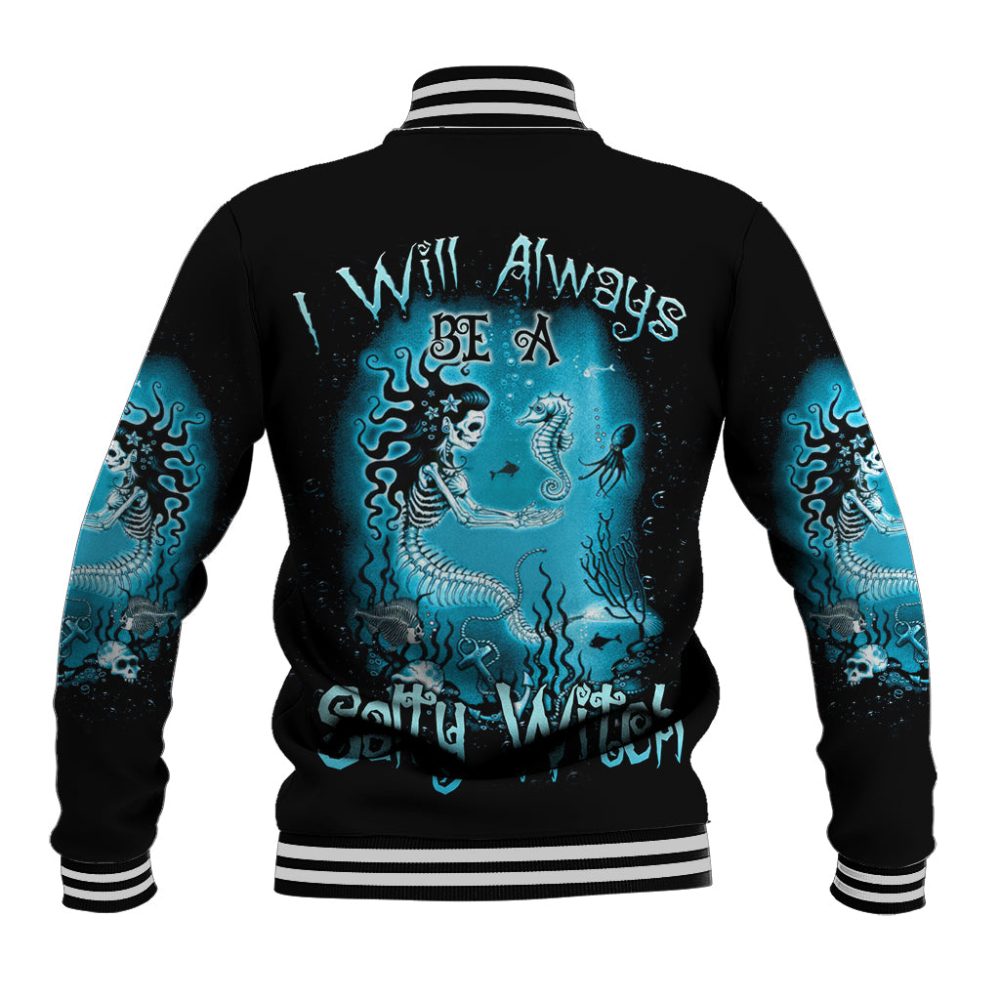 Salty Witch Mermaid Halloween Baseball Jacket Ts04