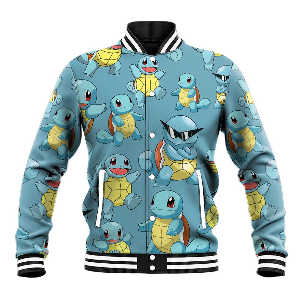Squirtle Clothes Pattern Style Baseball Jacket Ts04