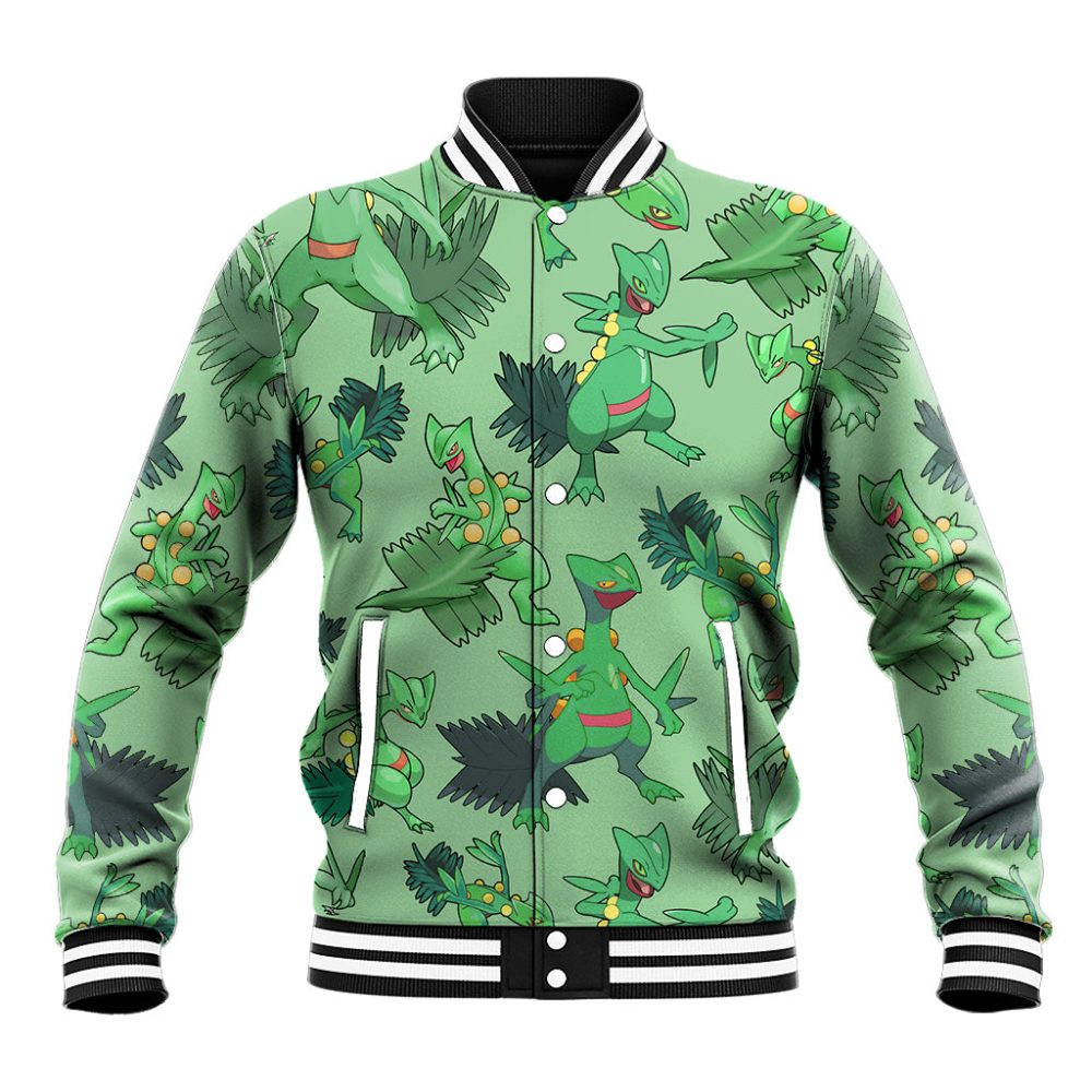 Sceptile Pattern Style Baseball Jacket Ts04