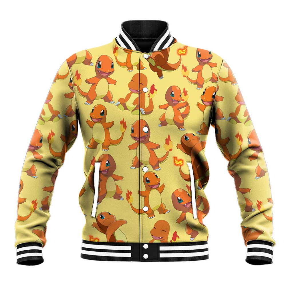 Charmander Pattern Style Baseball Jacket Ts04