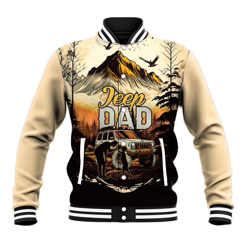 Father'S Day Gift For Dads Baseball Jacket Jeep Dad Just Like Any Other Dads But Cooler Ts07