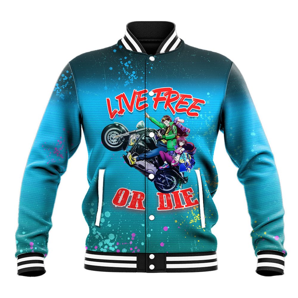 Zom 100 Anime Baseball Jacket Live Free Ts07