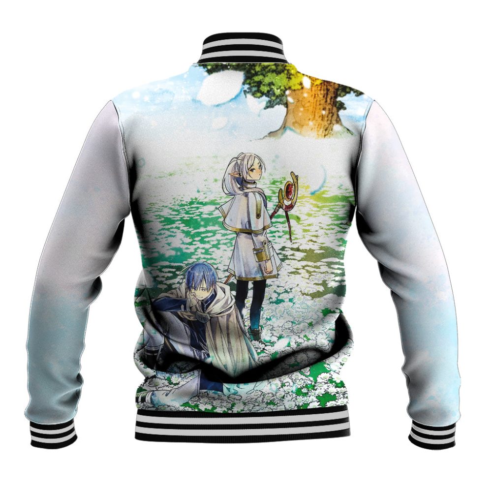 Frieren Anime Baseball Jacket Flowers Field Ts07