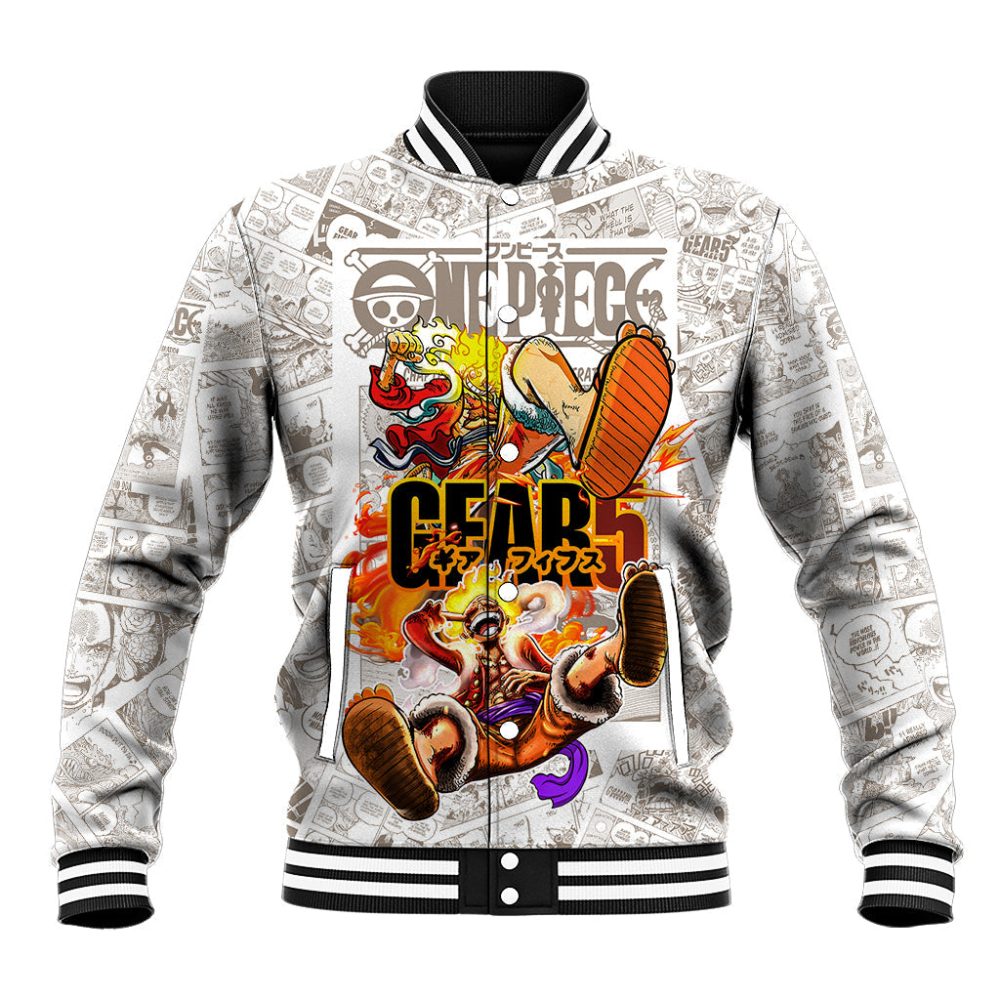 Luffy Gear Five Manga Panels Baseball Jacket Ts07