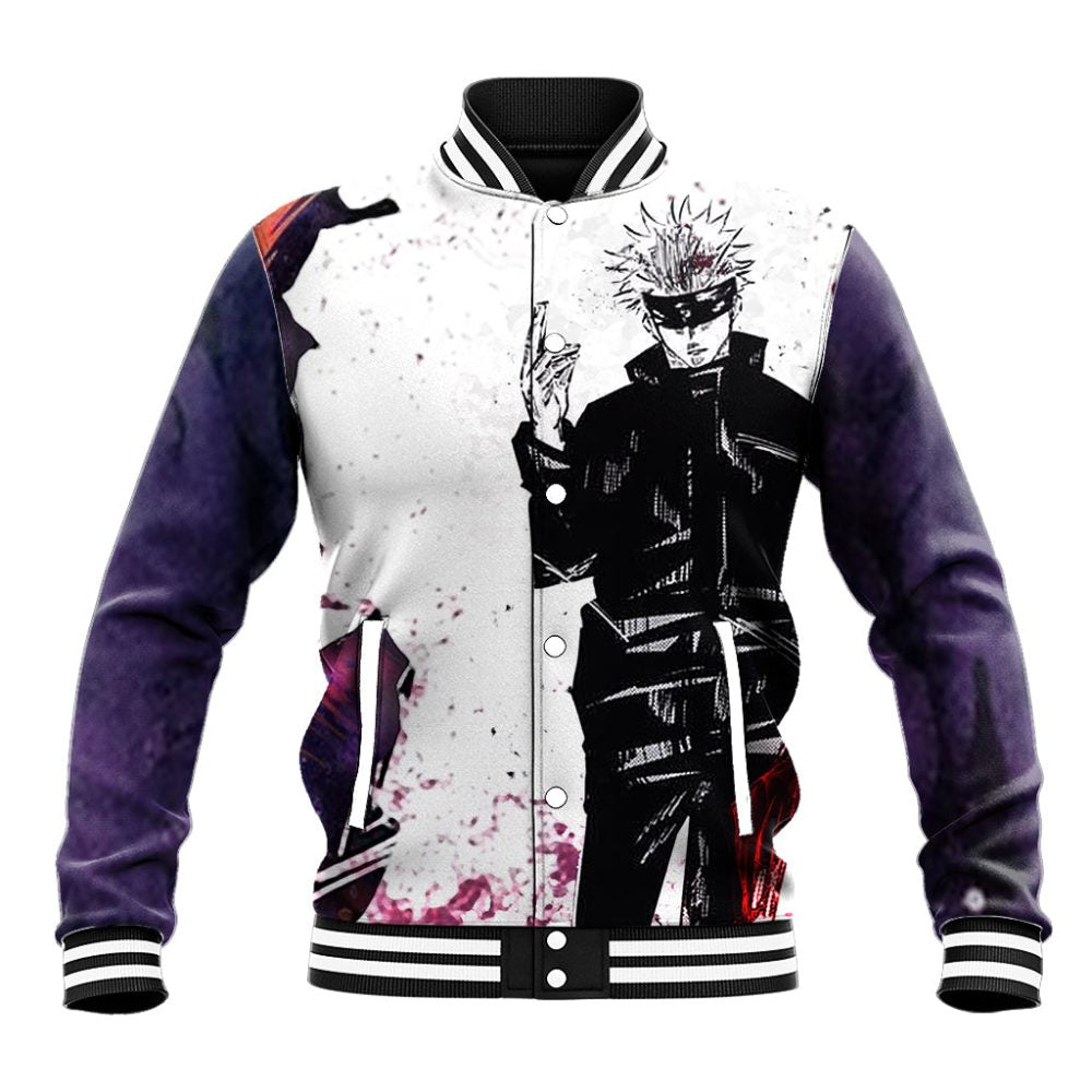 Gojo Satoru Jjk Shadow Infinite Void Baseball Jacket Ts07