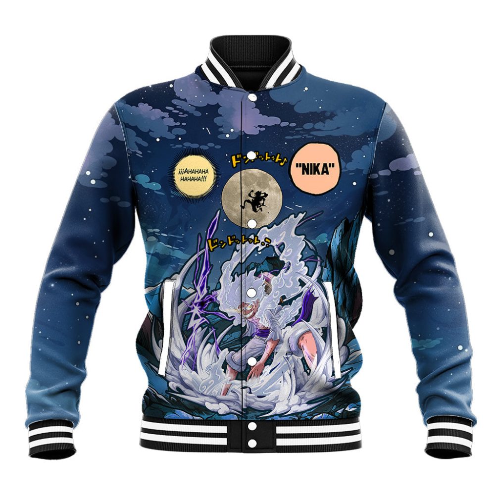 Luffy Gear Five Baseball Jacket Nika Moon Scene Ts07