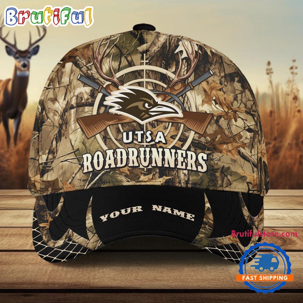 Utsa Roadrunners Camo Hunting Cap, Sport Team Camo Hunting Hats