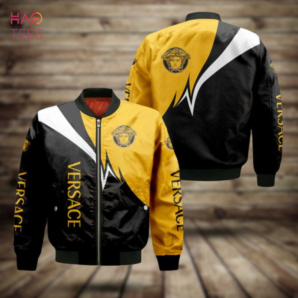 Stylish Black &amp; Yellow Bomber Jacket - Bold Graphic Design, Perfect For Trendsetters