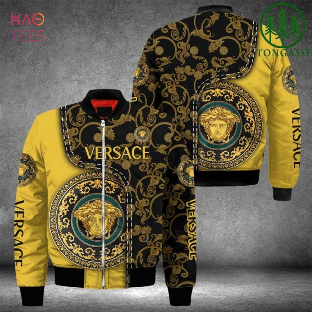 New Versace Luxury Brand Printing Pattern Mix Logo Bomber Jacket Limited Edition